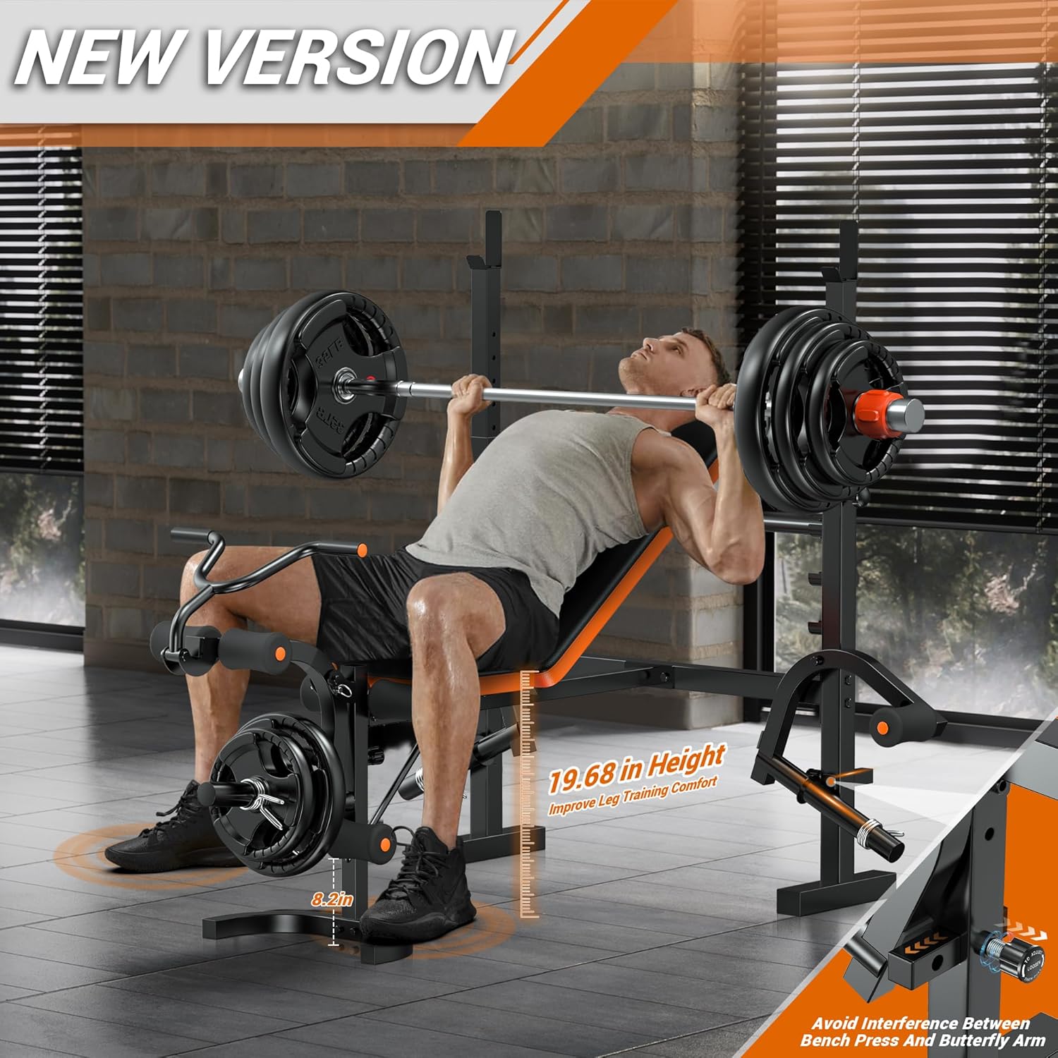 6-in-1 Weight Bench 770LBS wit - مراجعة Home Gym Leg وسعره