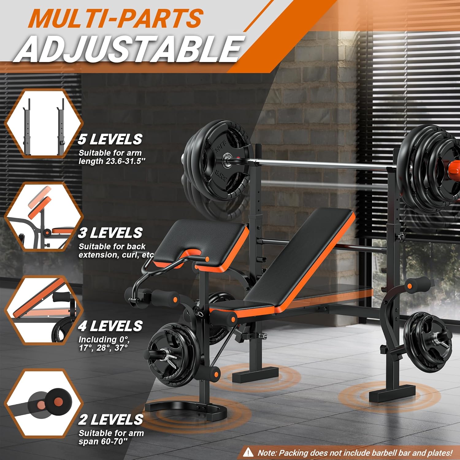 6-in-1 Weight Bench 770LBS wit - مراجعة Home Gym Leg وسعره