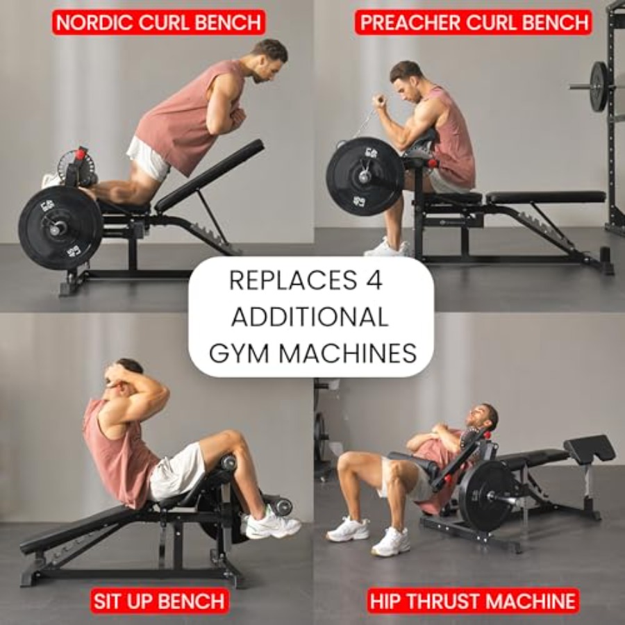 Adjustable Weight Bench with L - مراجعة Home Gym Weight Machine وسعره