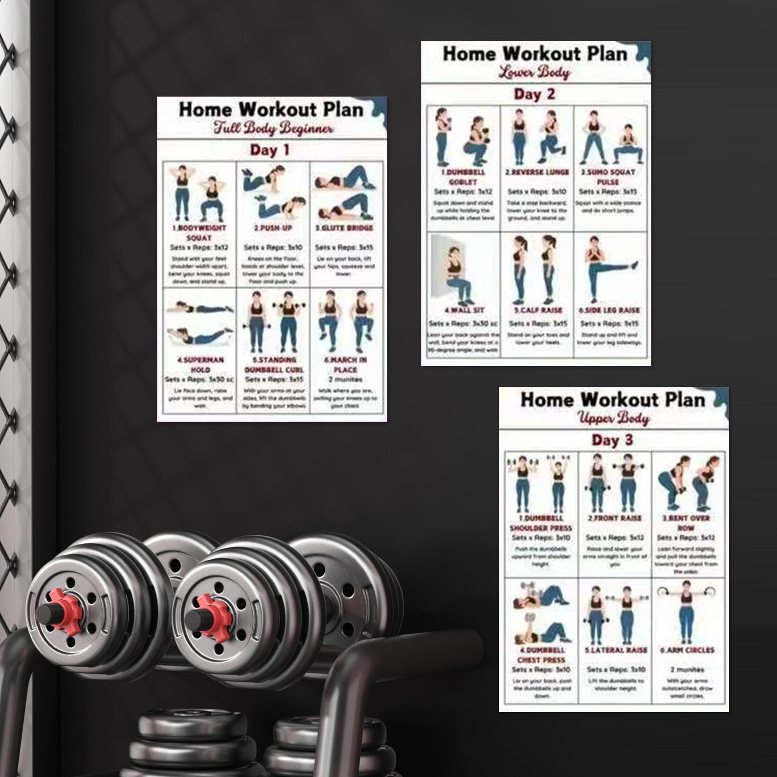 Exercise Posters 6 Pieces Full - مراجعة Home Gym Guide وسعره
