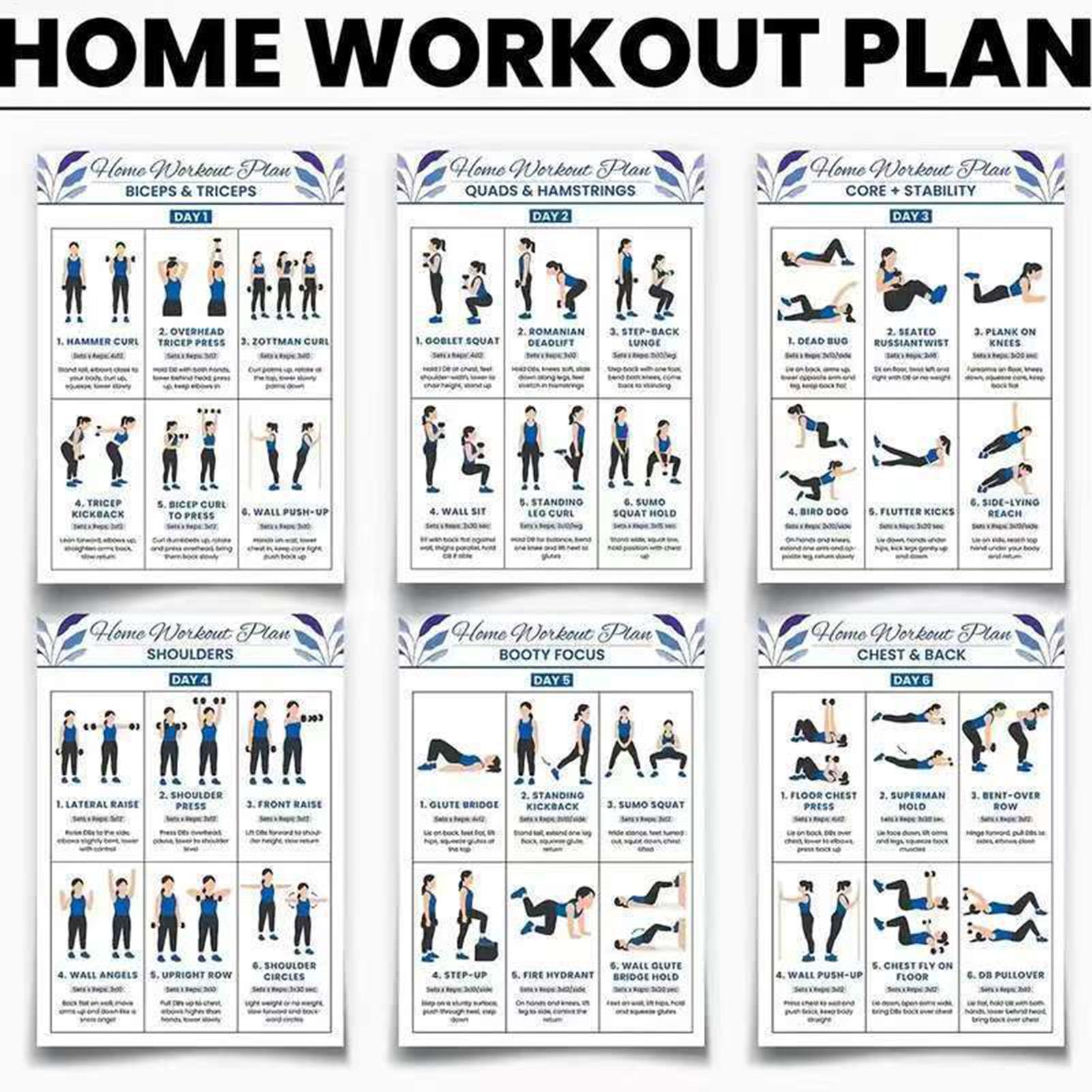 Workout Poster 6 Pieces Full B - مراجعة Home Gym Guide وسعره