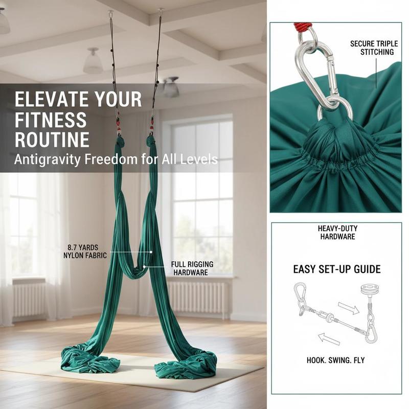 Aerial Yoga Hammock 8M For Stu - مراجعة Home Gym Guide وسعره