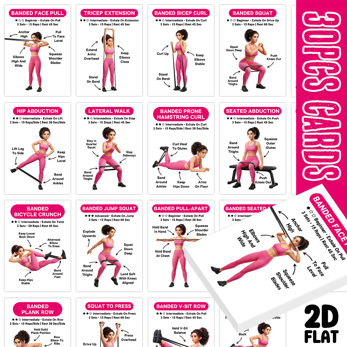 30pcs Banded Exercise Cards,Fu - مراجعة Home Gym Guide وسعره